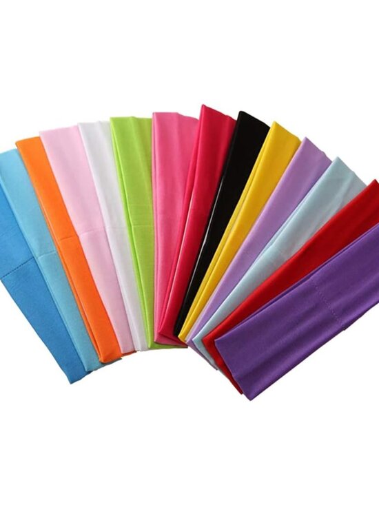 Accessories - 14pcs Mixed Colors Yoga Sports Headbands for Women - Soft Elastic Stretch Girls